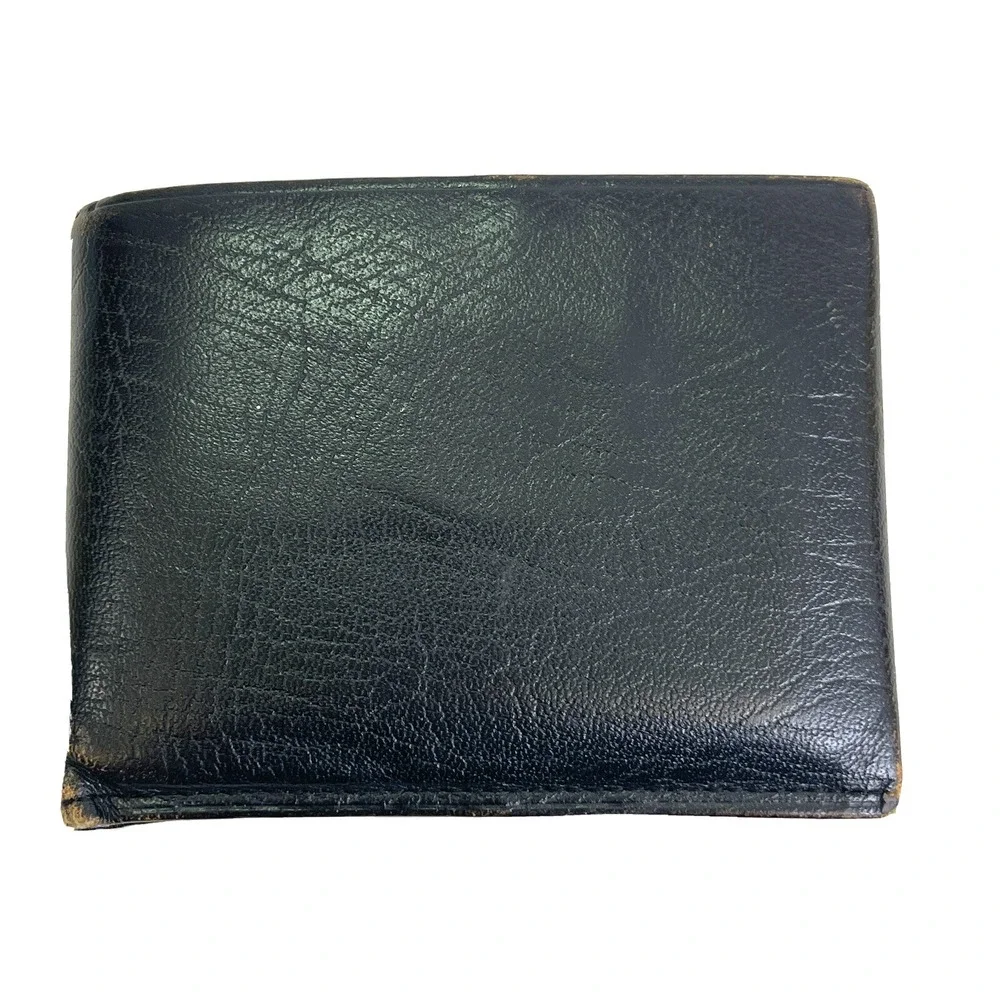 Vintage Mens Wallet Amity Consul Cowhide‎ Black Bifold Broken-In Used condition